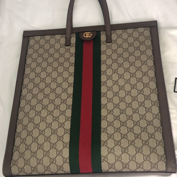 Gucci Large Monogram Structured Tote Handbag - Picture 3 of 16